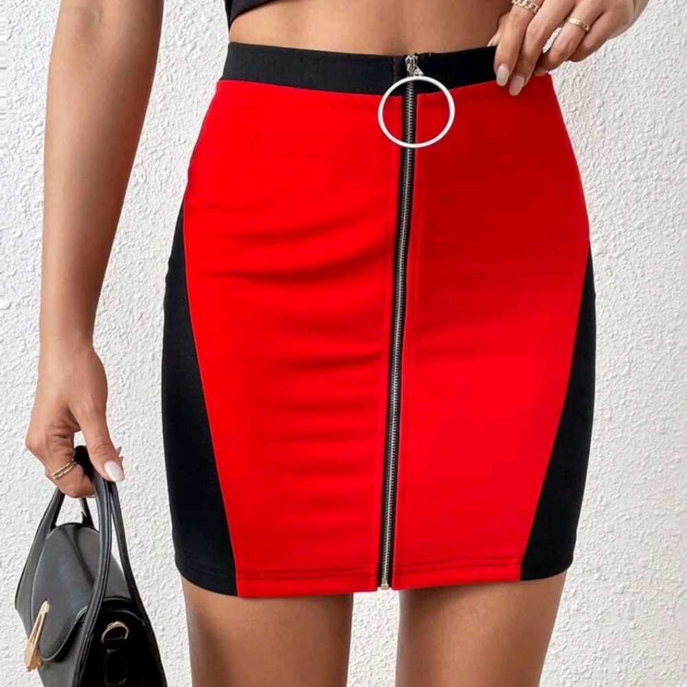 SHEIN Privé Colorblock Bodycon Skirt